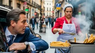 VE A SU EMPLEADA VENDIENDO CHURROS DESPUÉS DEL TRABAJO...LO QUE HIZO LA EMOCIONÓ