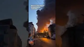 Blast at a fuel depot in Bryansk,Russia. 4/25/2022. #shorts