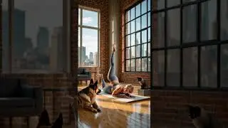 Pet Approved Yoga Sessions, Stretching with Your Furry Friend #futuristic #cat #funnyanimals