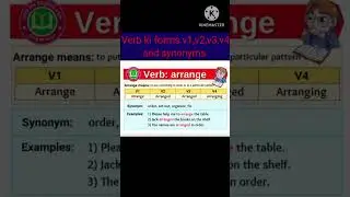 Verb ki v1,v2,v3,v4|| their words rent,arrange,realise etc#shortsfeed #youtubeshorts #englishgrammar