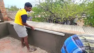 Excellent techniques of Wall Plastering-House roof hand wall plaster work-Using by sand and cement