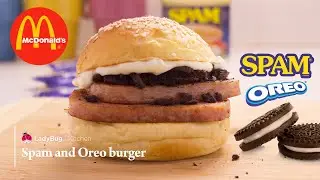 SPAM OREO BURGER. McDonald's SPAM BURGER with OREO Crumbs Recipe. Spam Recipes