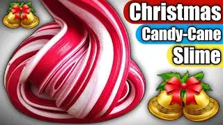 [ASMR] CHRISTMAS CANDY-CANE SLIME🎄👅🎧 How to make Christmas Slime #1