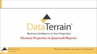 Element Properties in Jaspersoft Reports
