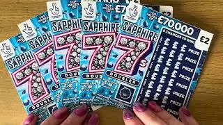 Sapphire 7&rsquo;s Doubler Scratch cards! &pound;2 National Lottery Uk 2025