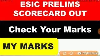 ESIC SSO 3rd NOV Prelim Marks OUT..