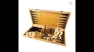 Koka spēļu komplekts 3in1, dambrete, &scaron;ahs, bekgemons (nardi) Backgammon B3150