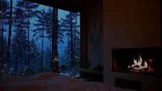 Rain & Fireplace Ambience 3 Hours for Calming Anxiety | Dreamy Forest Cabin