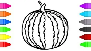 Watermelon Coloring Pages For Kids | Fruits Coloring Book For Children