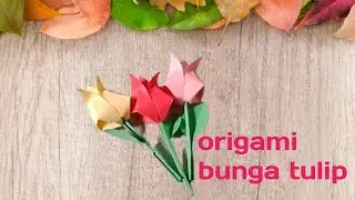 cara membuat origami bunga tulip 🌷#origami#bungatulip#tutorialorigami