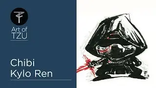 Star Wars cartoon art ; Chibi Kylo Ren