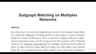 Subgraph Matching on Multiplex Networks