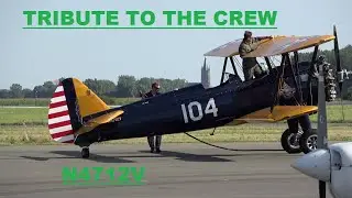 STEARMAN KAYDET , N4712V , REFUEL , TRIBUTE to the CREW , Ostend Airport