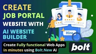 Create Job Portal & Job Board Website With Bolt Ai Website Builder | Bolt.new Web Apps