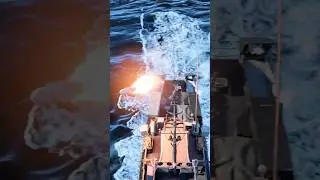 Naval Gun Fires in Combat, Ocean Turns Into Battlefield