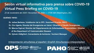 Conferencia de Prensa OPS COVID-19 - 25 Novembre 2020 AUDIO ESPANOL