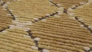 Rug & Kilim&rsquo;s Scandinavian Inspired Runner Rug, Gold Diamond Geometric Patterns -34387