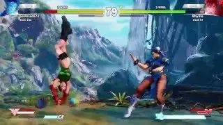 SF V: Gunblade72 (Cammy) vs Rhyllis (Chun-Li)