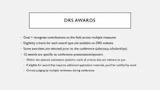 2025 DRS Awards and Scholarship Committee Submission Resource Video