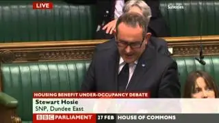 Stewart Hosie SNP 'This Bedroom tax only works if the policy fails!'