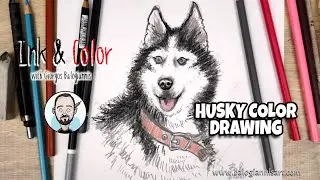 Cute Husky Smudgy Color Drawing &ndash; Speed Art Tutorial