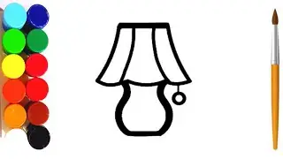 How to Draw a Lamp for Kids Step by Step and Coloring | Lamp Drawing for Kids #lamp #light #kidsart