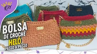 Bolsa de crochê Helô - Crochet bag  -Clutch de crochê  Passo a Passo Prof.Neddy Ghusmam