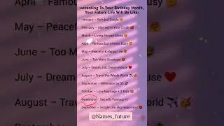 according to your birthday month your future life will be like #quotes#fypシ゚viral #@Names_future