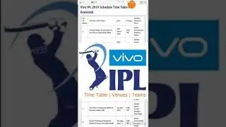 Time table of IPL 2019 full match schedule