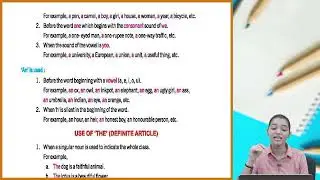 Ch 13 | Articles and Their Uses | Class 8 |  For children