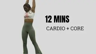 DAY 2 : 12 MINS CORE FOCUS + LOW - IMPACT CARDIO WORKOUT- Body weight only, No Equipment