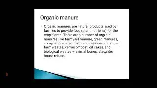 Principles of Organic farming