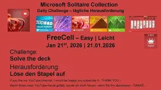 Solitaire Daily Challenges | FreeCell - Easy | Jan 21st, 2026