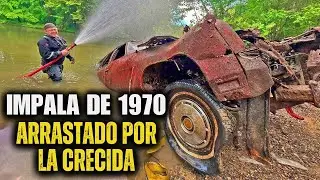 Rescatando y lavando un Chevy Impala setentero que encontramos en el r&iacute;o