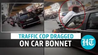 Watch: Pune man drags traffic cop on car bonnet to evade fine, arrested