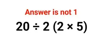 20 ÷ 2 (2×5)  The answer is not 1. Many got it wrong!  Ukraine Math Test #math #percentages #ukraine