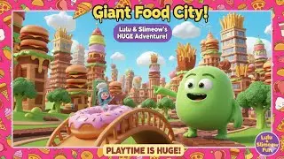 LIVING IN A GIANT FOOD CITY! 🍕 Huge Pizza & Burger Challenge! 🍔🤤 Lulu & Slimo