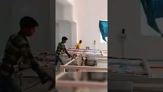 Single needle frame quilting machine with simple frame changing table