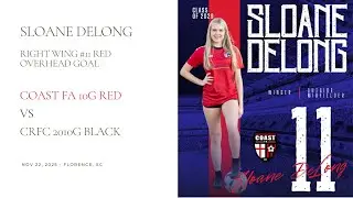Sloane DeLong #11 Coast FA 10G Red | Right Wing Black | Overhead goal, Nov 2, 2025