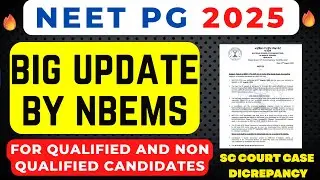 NEET PG 2025 LATEST NEWS 🔥 BIG BREAKING NEWS | COUNSELLING | RESULT 2025 SC COURT MARKS DICREPANCY 