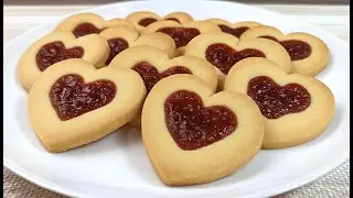 Delicate Cookies in 5 minutes for Valentine's Day. Melts in your mouth. Easy cookie recipe.