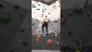 Setting new boulder route and climbing it.