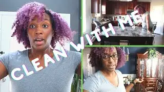 Clean With Me:: black working from home mom clean kitchen, dining room, and living/family room