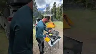 Camping & breakfast with a view ⛺️😍 #camping #canada #alberta #carcamping #canmore #kananaskis