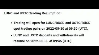 Collapsed Stable coin UsTerra Release First 9 Steps to Recovery for Luna ( Terra ) Classic