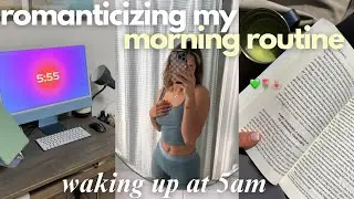 ROMANTICIZING MY MORNING ROUTINE 🧘🏽&zwj;♀️ waking up at 5am *productive & motivating*
