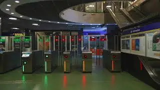 Sweden, Stockholm, Högdalen Subway Station, 1X inclined elevator - going down