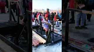 part296#Russias👙Coldest Tradition Ice Bath😱Challenge#Russian#WinterRitual Ice BathPureCourage#water🌊