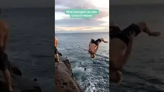 Active Outdoor Adventure In Oahu | China Walls Oahu Cliff Jumping #shorts