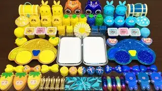 Yellow vs Blue | Mixing Beads and Glitter into Slime ASMR! Satisfying Slime Videos #501